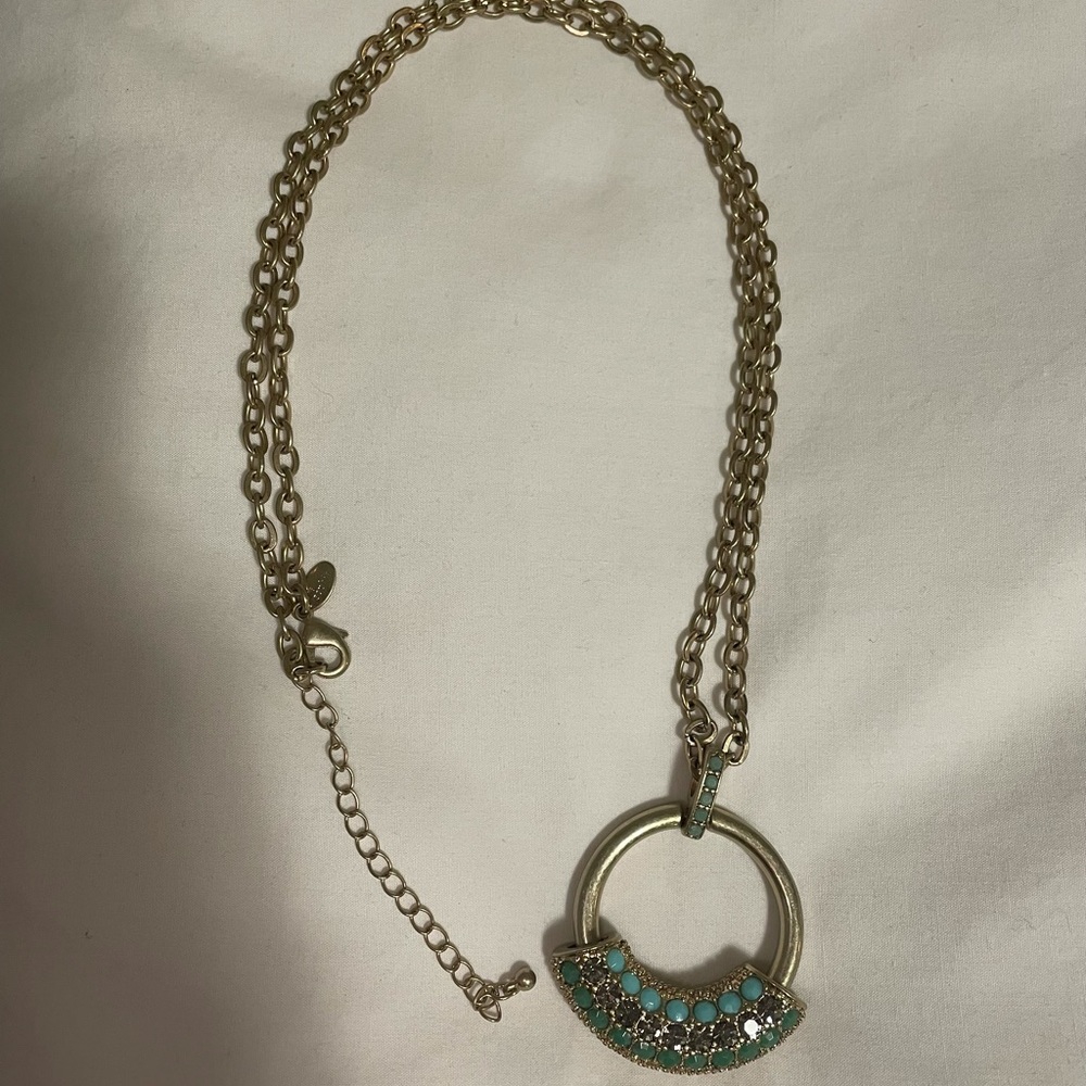Lia Sophia Gold/Turquoise Necklace
